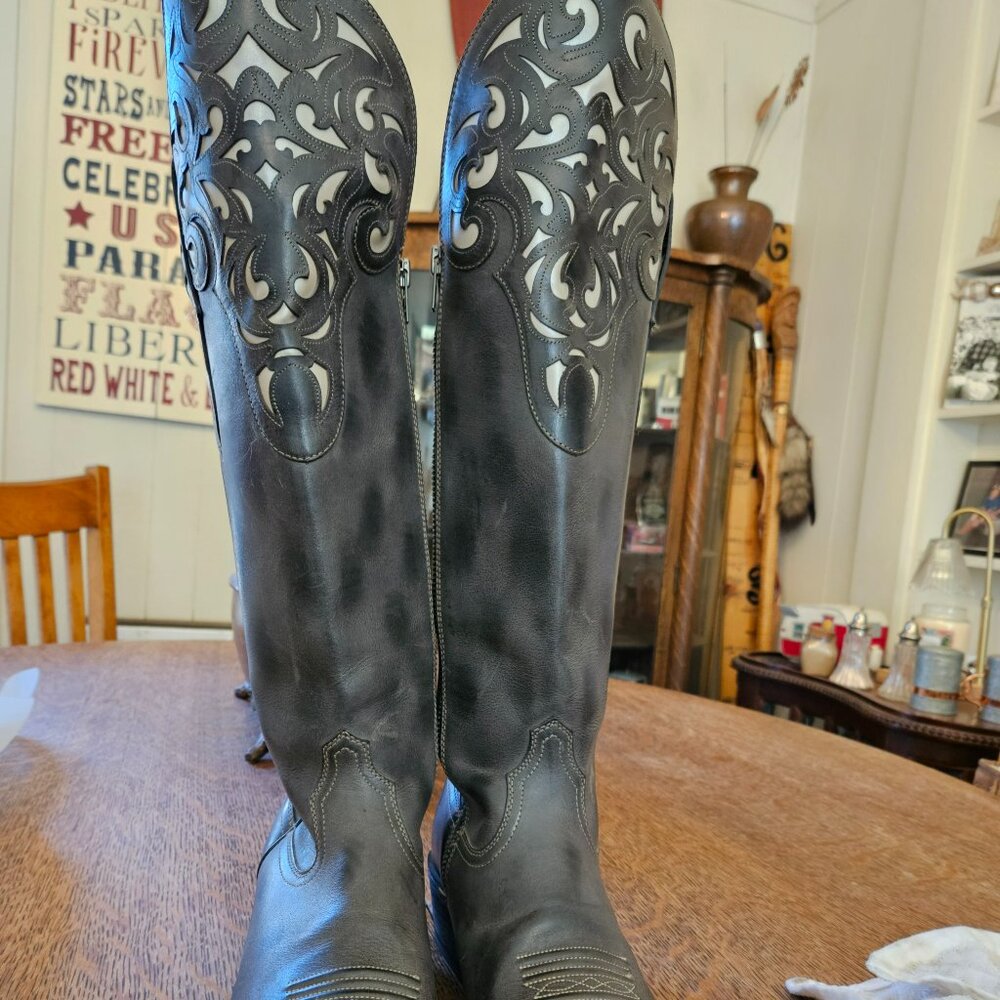 women's Boots leather over the knee